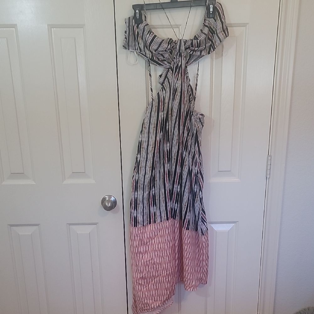 Anthropologie Black and Gray Patterned Dress